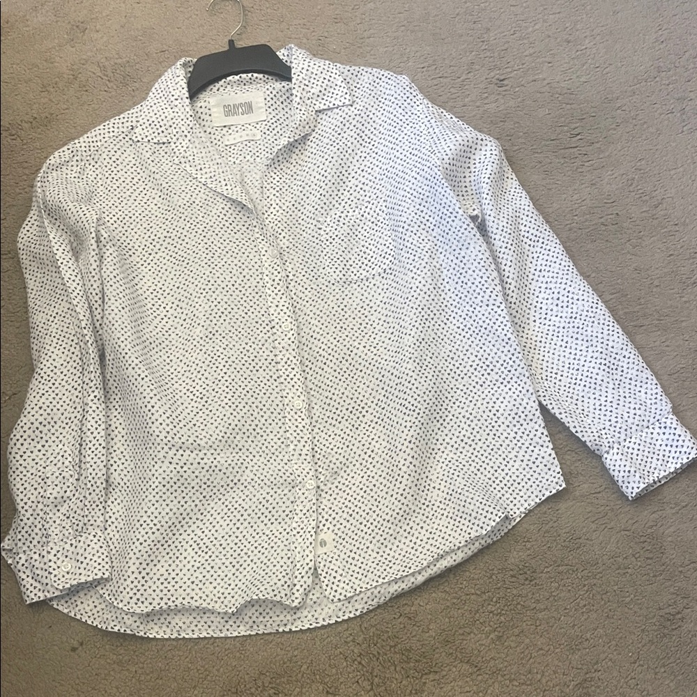 Gibson White and Black Button Down Casual Shirt